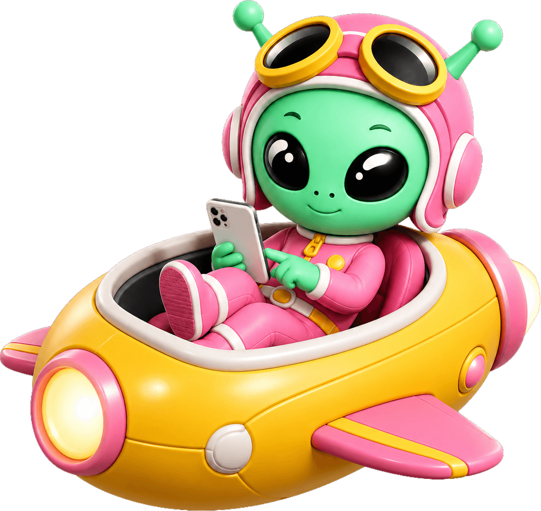KetoPilot mascot in a small yellow spaceship